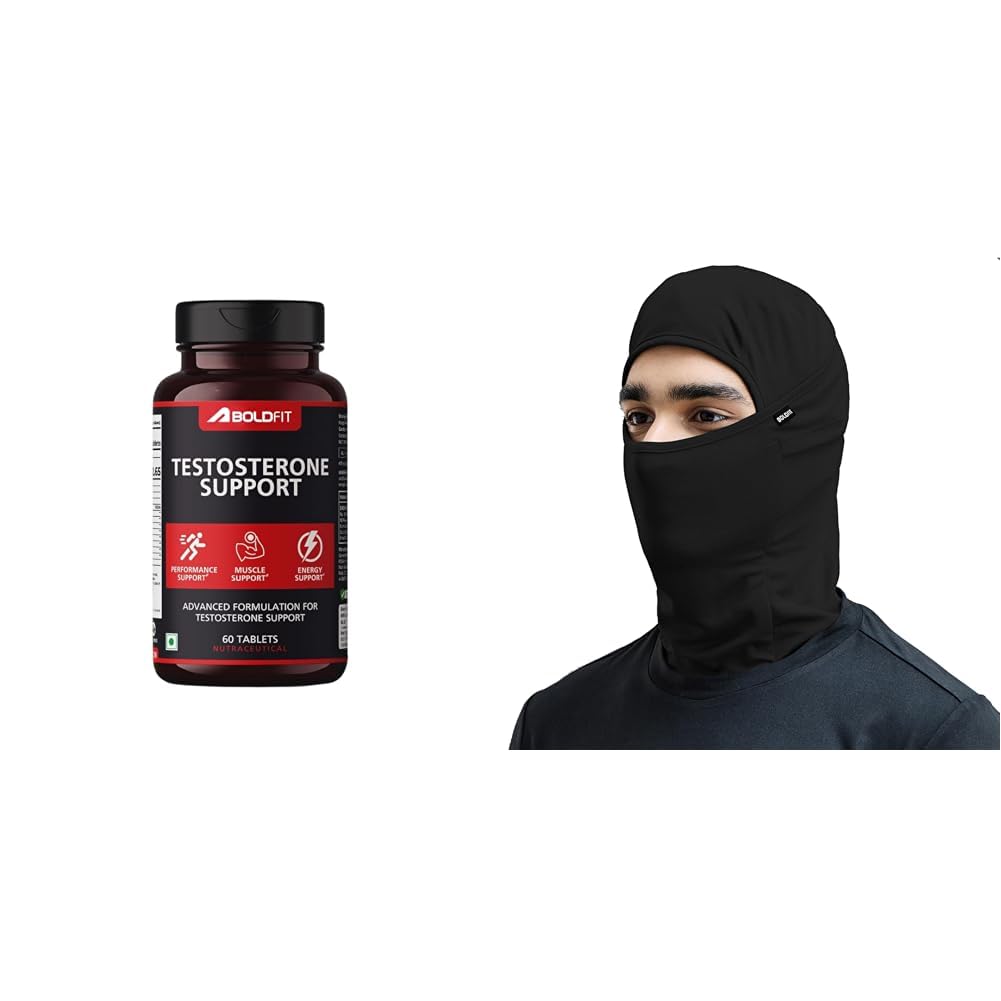 Boldfit testosterone booster supplement for Men with Ashwagandha, Ginseng, Kaunch Beej & Tribulus | Boldfit face mask for Bikers Full face mask for Bikers Helmet Head Cover Balaclava for Men Bike Ri-image-38
