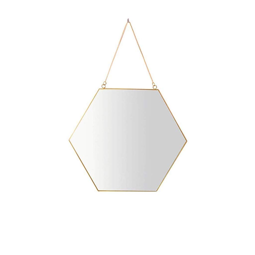 Espejo de Maquillaje Simple Hexagonal Pared de baño Espejo Creativo Espejo de baño Espejo de tocador montado en la Pared