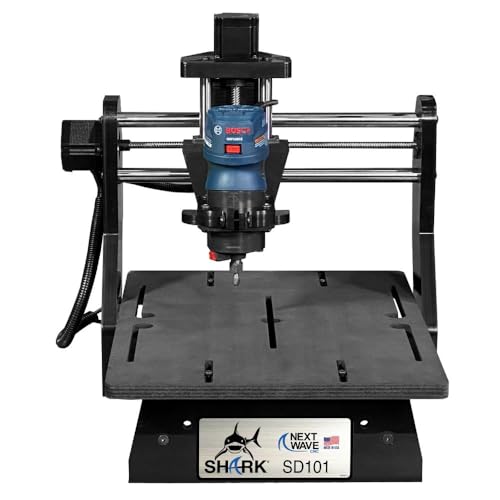 Next Wave CNC Shark SD101 & Wizard Design Software, Easy Learning CNC Router for Routing/Engraving on Wood/Acrylic/Non-Ferrous Metals