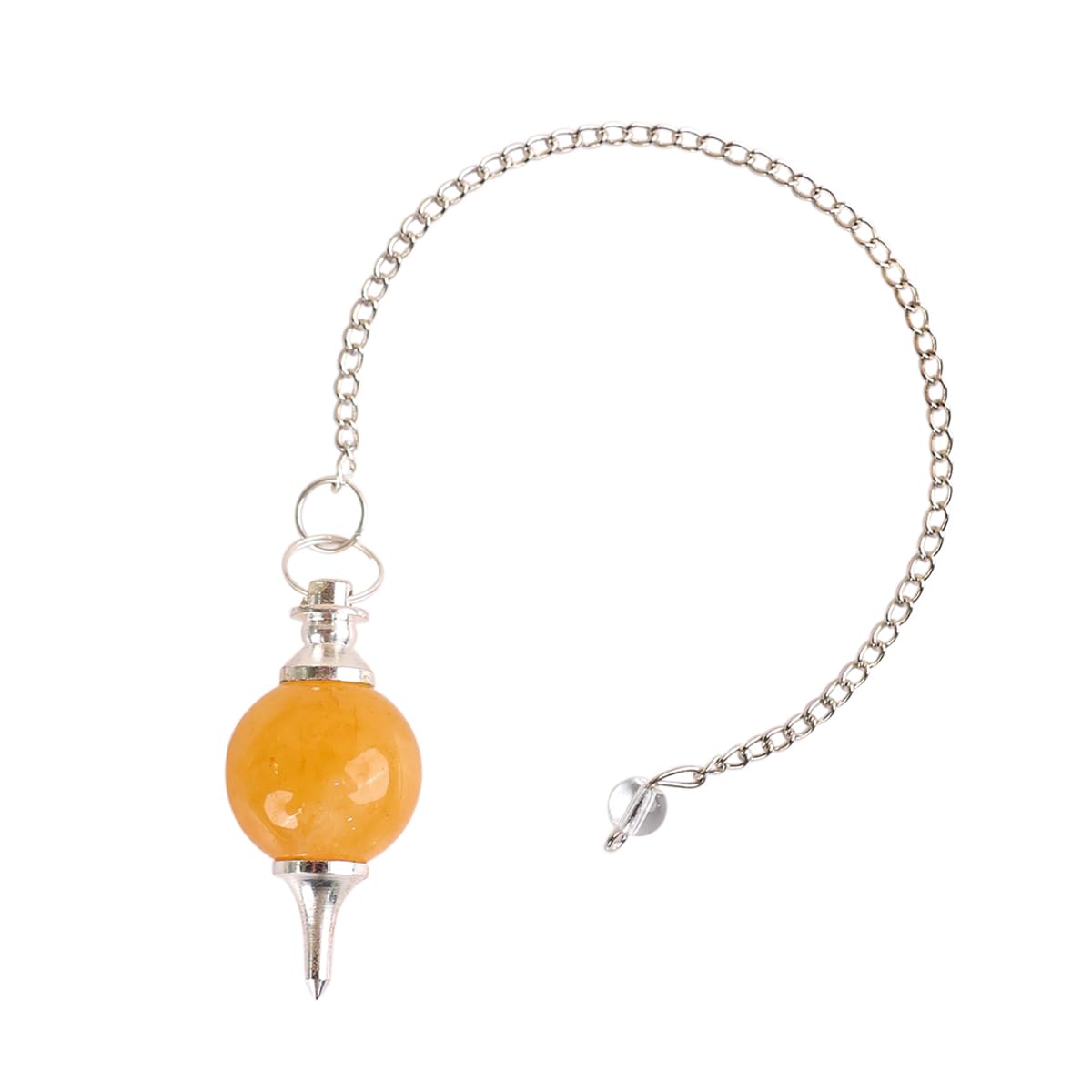 Golden Quartz Ball Pendulum | Natural Crystal Stone Dowsing Pendulum | Healing Crystal Stones for Reiki Meditation, Feng Shui & Chakra Energy | Spiritual Vastu Decorative Items