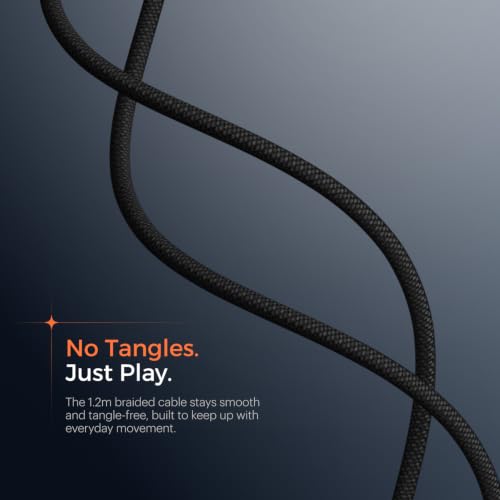 Image of Noise Chord 200 Type-C Wired Earphones | 13mm Driver | in-Line Mic with Voice Assistant | Magnetic Snap-Fit Earbuds | Tangle-Free Cable | Multifunctional Controls - Jet Black