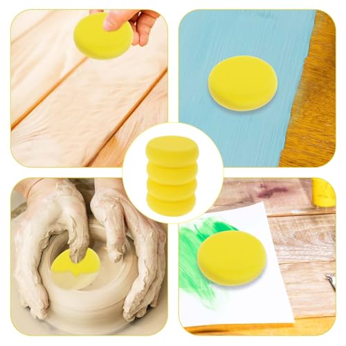 Miniatura 7 de Bewudy Esponja De Pintura Redonda, Sintética, Absorbente, Para Manualidades Y Arcilla De Acuarela