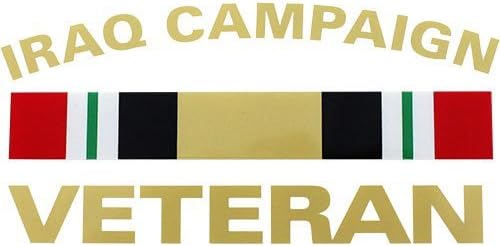 Iraq Campaign Veteran with Campaign Ribbon 5.75"x3" Decal