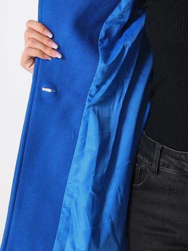 Image of Allegra K Women's Winter Elegant Stand Collar Overcoat Long Belted Pea Coat