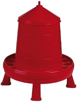 Gaun Plastic Poultry Feeder With Legs (8.8lbs) (Red)