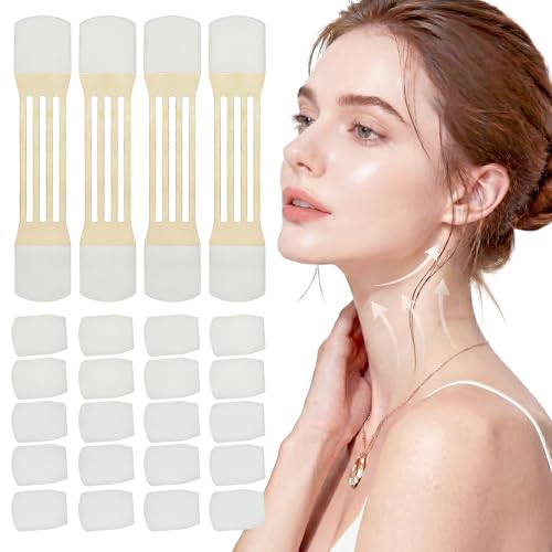 Snifflink Invisible Face Lift Tape - 40 Pcs Instant Neck Tape Lifting Strips for Sagging Skin - Discreet Beauty Patches for Jawline & Chin Contouring - Breathable Matte Finish Skin-Blend Beige