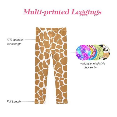 CaTaKu Animal Print Giraffe Girls Leggings Size 4-10T for Kids Toddler Girls Yoga Dance Active Tights Pants4