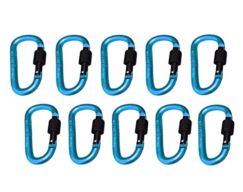 Mousquetons bleu clair lot de 10 pièces capacité 100 kg pour fixation