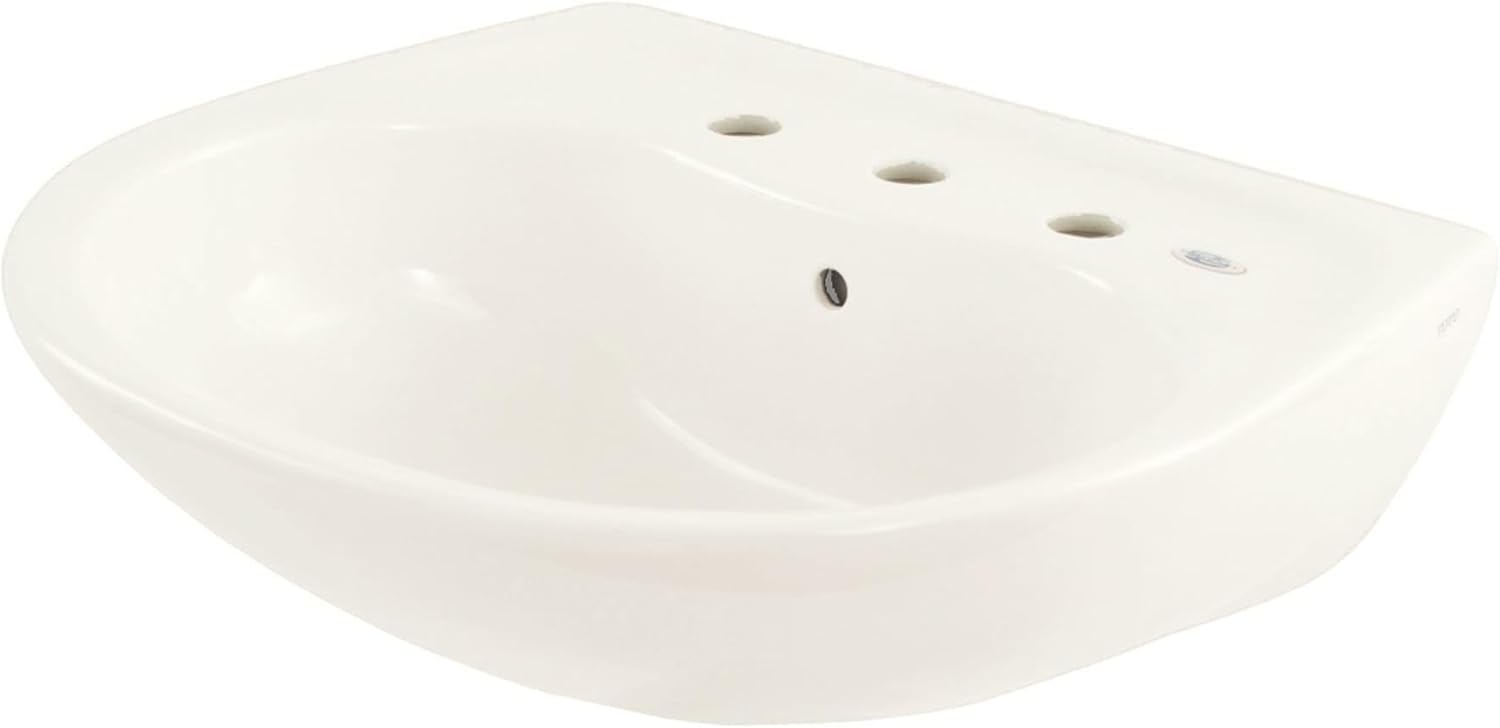 TOTO Supreme 22-7/8" Wall Mounted Bathroom Sink with 3 Faucet Holes Drilled, Overflow and CeFiONtect Ceramic Glaze
