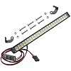 RC Light Bar Roof Lamp Kit 48 Double Row Lights Compatible with Traxxas Slash Rustler Trx4 Axial SCX10 Tamiya D90 Gen8 1/10 RC Crawler (L Shape Universal Brackets)