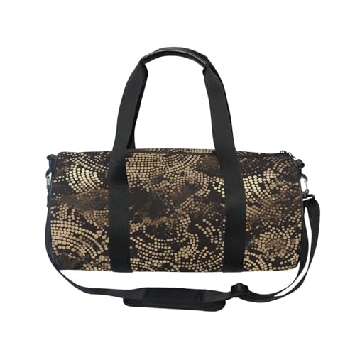 Black and Gold Irregular Pattern Oversized Travel Duffel Bag Gym Carry on Duffel Bags Sports Foldable2