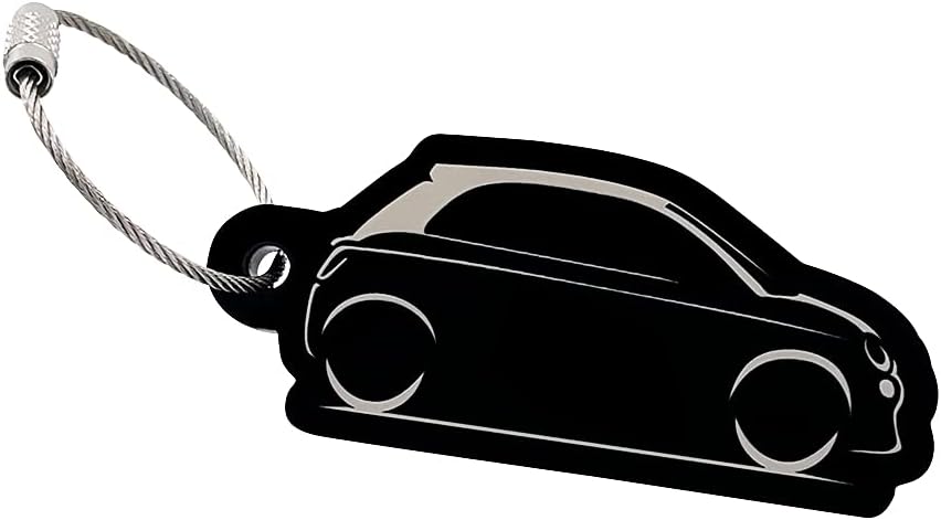 Boostnatics Acrylic Keychain Keyring compatible with FIAT 500 Key Fob