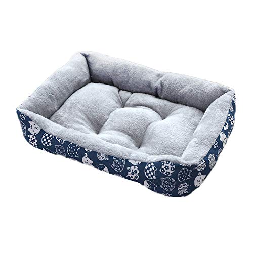 beautyhe Cuccia per Cane Mordere Antiscivolo Ispessimento Piazza Lettino per Cani Leggero Morbido Caldo Cottone Brandina Cane per Gatto Cane Piccoli E Medi 1,Blue