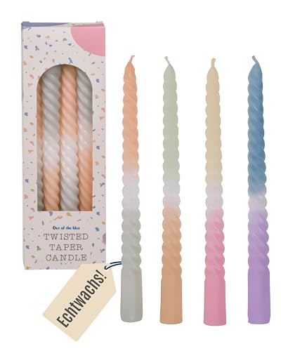 Out of the blue Gedrehte Spitzkerze mit Farbverlauf - Sanfter...