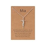 Lcherry Mia Name Cross Necklace Personalized Custom Name Cross Necklace for Women Customized Jewelry Gift for Women