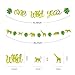 Glitter One Wild Year Banner Decorations with Cake Topper for Wild One Birthday Party Jungle Baby Party