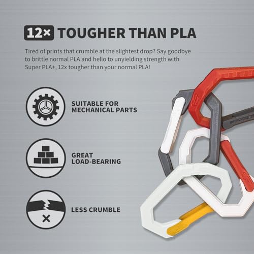Image of OVERTURE Super PLA+ Filament 1.75mm, Toughness Enhanced PLA Plus, Professional Toughness 3D Printer Filament 1kg (2.2lbs), High Precision + /- 0.02mm (White)