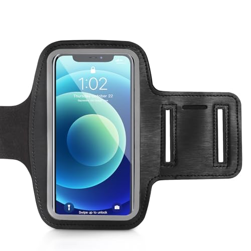 MYHOGOOD Armband for Running, Waterproof Running Armband Phone Holder with Touch Screen, Adjustable Phone Arm Strap Running with Key Slot for Phones up to 6