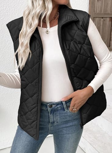 EVALESS Puffer Vest Women Fall Winter Coats 2025 Lightweight Stand Collar Vest Trendy Sleeveless Zip Up Quilted Jackets3