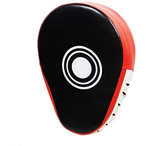 Wolike Boxing Focus Pads, Punching Target Mitts for Hook & Jab Strike and MMA UFC Training, Ergonomic Fit Hands,High Elasticity EVA, Non-toxic (Black and Red) Cover