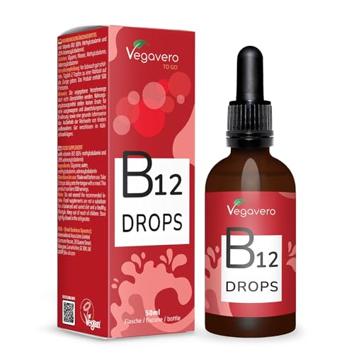 Vitamine B12 Liquide Vegavero® | VEGAN | 50ml - Pour Plus d'1 an | 500 μg | Ratio 4:1 Methylcobalamin et Adenosylcobalamin | Défense Immunitaire | Absorption Elevée et SANS ADDITIFS