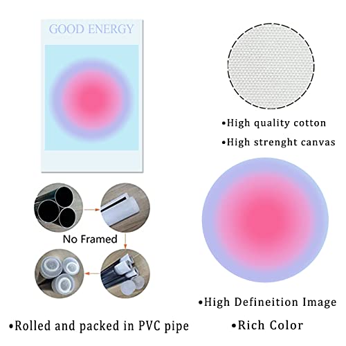 Aesthetic Posters Blue Gradient Aura Prints Spiritual Aura Painting Energy Canvas Wall Art Colorful Aura Poster Blue And Pink Artwork Angel Number Wall Art Spiritual Energy Posters 16X24Inx2 Frameless #TOP4