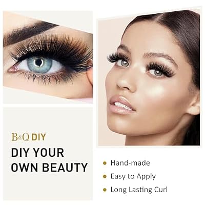 Lash Clusters B02 DIY Eyelash Extensions 72 Clusters Mega Volume C D Curl Individual Lashes Cluster Extensions for DIY at Home (NM-C-8-16MIX)