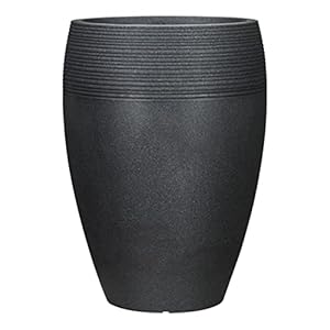 Scheurich Lineo High, Hochgefäß aus Kunststoff, Schwarz-Granit, 39,2 cm Durchmesser, 54 cm hoch, 15 l Vol.