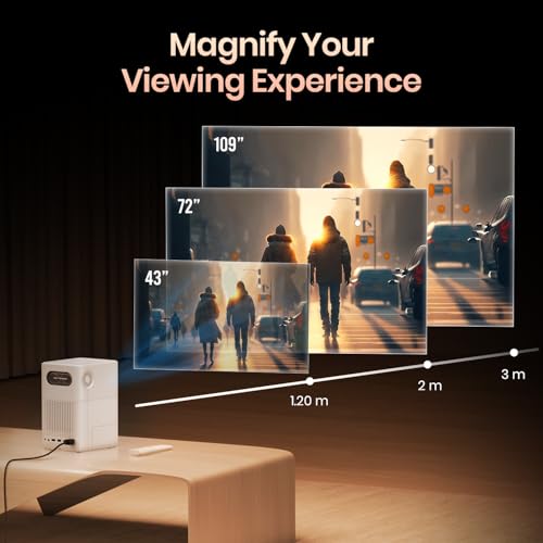 Portronics Beem 500 Smart Projector with 8K Support & 1080p FHD Native, 6700 Lumens, Auto Focus & Keystoning, Bluetooth, Wi-fi, 16W Speaker (White) - Image 5