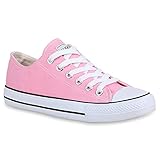  stiefelparadies Damen Sneakers Turn Freizeit Low Sneaker Übergrößen Prints Glitzer Denim Schuhe 25895 Rosa Ambler 37 Flandell