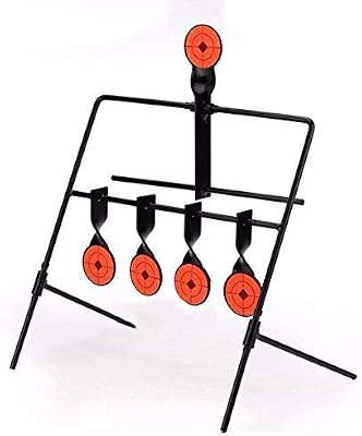DETECH Tactical 5-Plate Reset Shooting Target Spinner Target Hunting Shooting Target Metal Steel Auto Reset Targets Paintball Archery Slingshot BB Gun