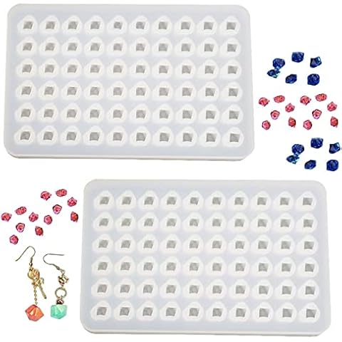 DD-life 2 Pcs Mold Resin Craft Makes 60 Crystals,Crystal Gem Resin Silicone Mold, Mini 3D Diamond Epoxy Casting Mold for Resin Candles Soap Ice Cube Jewelry Cover