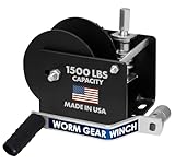 Dutton-Lainson Company - Worm Gear Winch (WG1500HEX) with 5/8" Hex Drive - Rust-Resistant Finish for Heavy Equipment, Lifting and Trailers - 1500 lb Capacity, 40:1 Gear Ratio, Drill or Manual Use