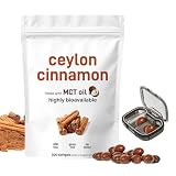 Capsule di Cannella di Ceylon con Olio MCT, Ceylon Capsule di Cannella con Olio MCT, Estratto di Cannella con OlioMCT, Ad Alto Assorbimento, 300 Capsule Morbide