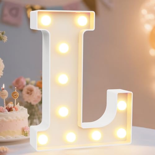 Image of Pooqla LED Marquee Letter Lights Sign, Light Up Alphabet Letter for Home Party Wedding Decoration L