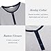 Navisting Men's Long Sleeve Pajama Set with Henley Neckline 100% Cotton Soft and Comfortable Nightwear 2-Piece Lounge Set L Grey and Navy Blue