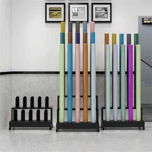 Support métallique mobile 150 kg pour rouleau de moquette et cuir