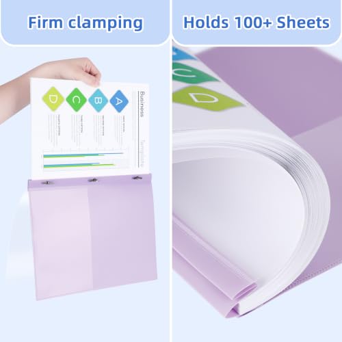 Image of HAUTOCO 5 Pack Report Covers with 3 Prongs, Heavy Duty Clear Front Plastic Presentation Folders, Letter Size 8.5x11 Document Covers for School Office Business, Assorted 5 Colors