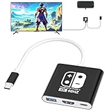 Dnkeaur Switch 2 Dock for Nintendo Switch 2 & OLED, Docking Station for TV, Portable Travel Dock, USB C to HDMI Adapter for Steam Deck/MacBook/Laptop, Black