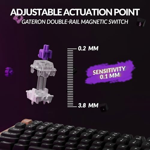 Image of Keychron K2 HE Rapid Trigger Wireless Custom Mechanical Keyboard with Hall Effect Gateron Double-Rail Magnetic Switch, QMK 2.4 GHz Bluetooth 5.2 RGB Compatible with Mac Windows Linux (Aluminum + Wood)