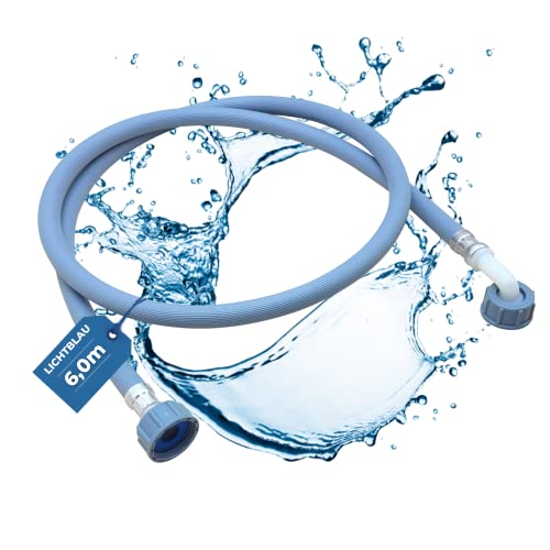 Lichtblau Manguera de entrada lavadora lavavajillas 2978 tamaño conexión 6m I 3/4 pulgadas en ángulo/recto junta incluida I tubo entrada de agua aplicación versátil independiente de fabricante