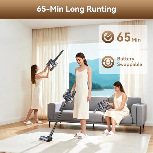 Image of DREAME J30-W Cordless Vacuum Cleaner with LED Headlights, 450W Powerful Suction, 60Min Runtimes, Detachable Battery, One-Touch Emptying, Stick Vacuum Cleaner for Pet Hair, Carpet & Hard Floor