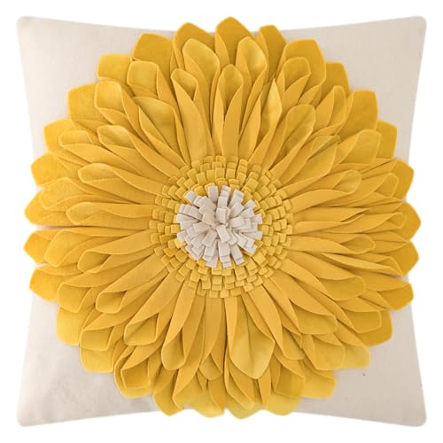 3D Sunflowers Handmade Throw Pillow Covers Decorative Pillowcases...
