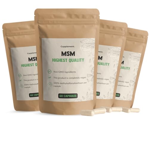 Cupplement 240 MSM Préparations Capsules Pilulier Gratuit - Sans Poudre, 1000 mg, Gel ou Comprimés - Pure - Poudre - Supplément - Superaliment - Anti Âge - Poudre MS
