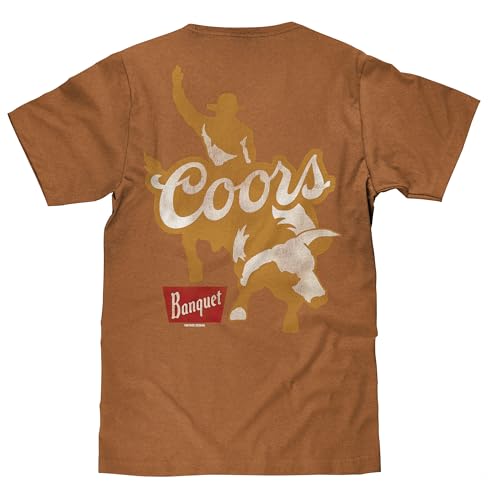 Tee Luv Men's Coors Banquet Beer Shirt - Double Sided Coors Rodeo Bull Rider Tee3