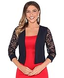 feine spitzenborte Ärmel und Rücken aus feiner Spitze, Model (1,70 m) trägt Größe 36.