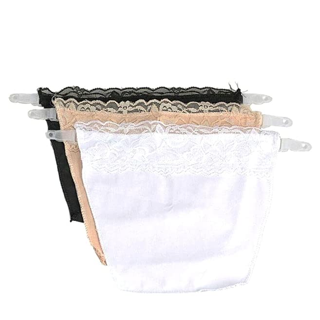 a3 you shopping Women's Cotton Clip-on Mock Lace Camisole Cami Secret (Black, White, Beige, Free Size)- Set of 3-picture-46
