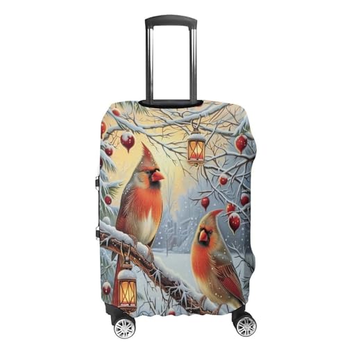 Bird Snowy Scenery Travel Suitcase Protector Luggage Cover Protective Washable Anti-scratch Baggage Cover4