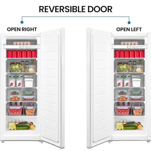 Image of Kenmore 7.0 Cubic Feet Capacity, White Upright freezer - Convertible Refrigerator /Freezer, 5 Shelve, Garage Ready, Meat Storage, Auto Defrost, Congelador For Home, Apartment, Cottage, Basement, Dorm