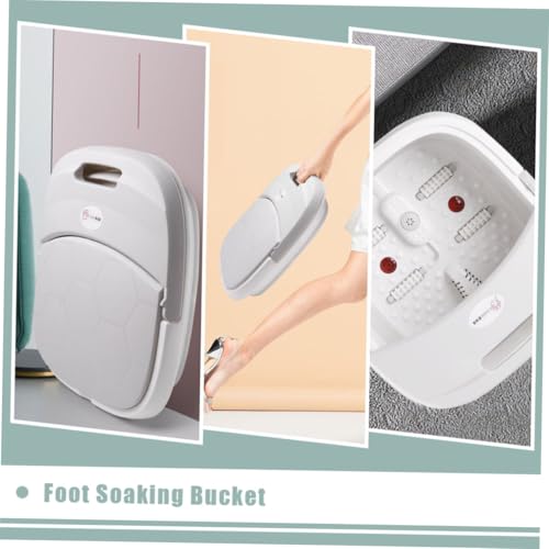 Cubo plegable para baño de pies con masaje y soporte estable miniatura 7